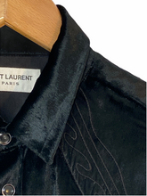 Load image into Gallery viewer, Saint Laurent Paris Black Velvet Embroidered Western Shirt
