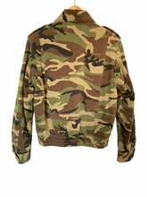 Load image into Gallery viewer, Saint Laurent Shearling-Lined Camo Denim Bomber
